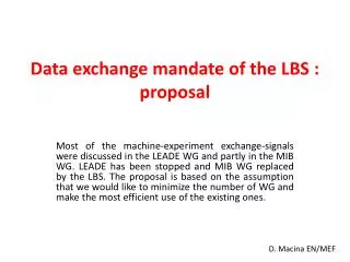 data exchange mandate of the lbs proposal