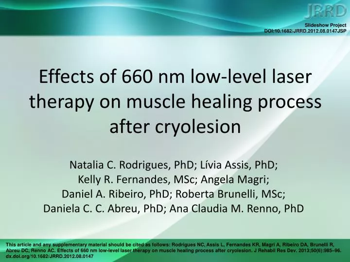 effects of 660 nm low level laser therapy on muscle healing process after cryolesion