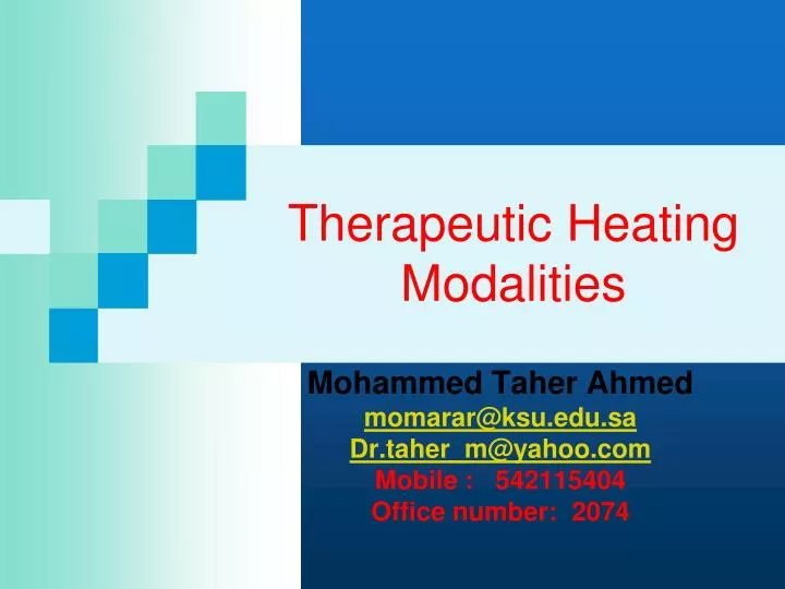 therapeutic heating modalities