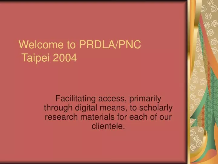 welcome to prdla pnc taipei 2004