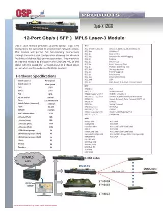 12-Port Gbp /s ( SFP ) MPLS Layer-3 Module