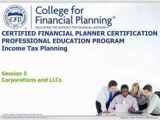 CERTIFIED FINANCIAL PLANNER CERTIFICATION PROFESSIONAL EDUCATION PROGRAM Income Tax Planning