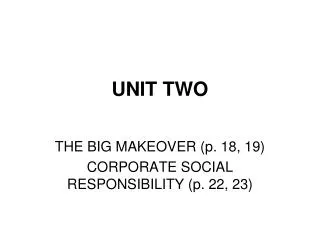 UNIT TWO