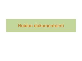 hoidon dokumentointi