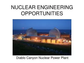 NUCLEAR ENGINEERING OPPORTUNITIES