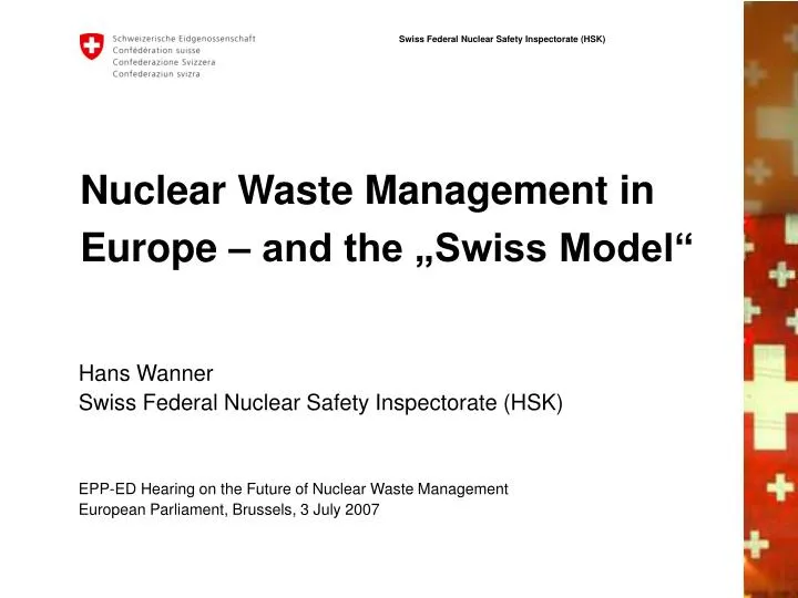 nuclear waste management in europe and the swiss model