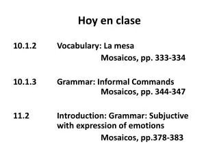 hoy en clase