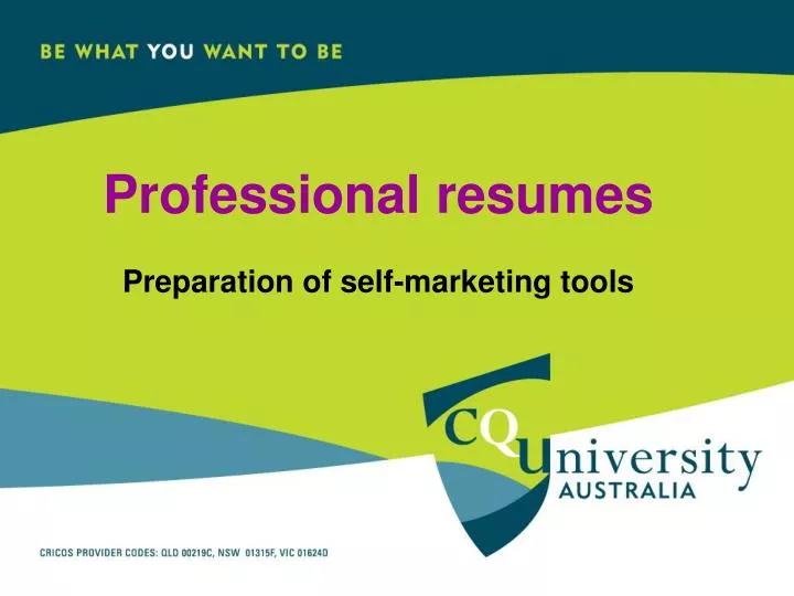 professional resumes preparation of self marketing tools