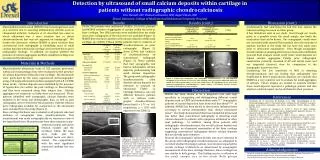 Detection by ultrasound of small calcium deposits within cartilage in