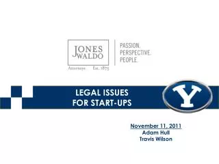 LEGAL ISSUES FOR START-UPS