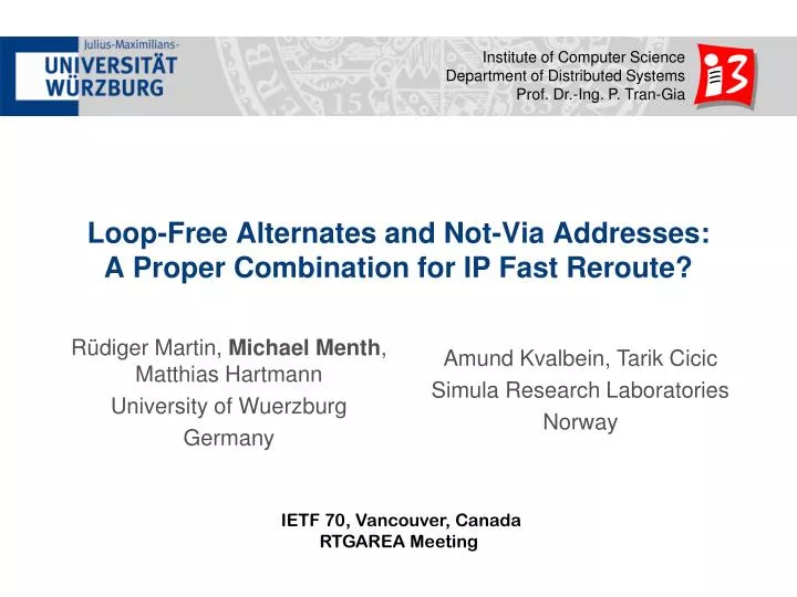 loop free alternates and not via addresses a proper combination for ip fast reroute