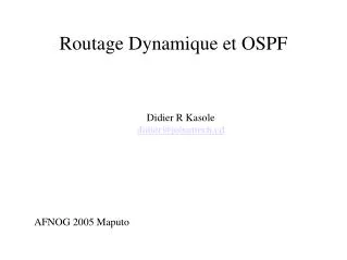 routage dynamique et ospf