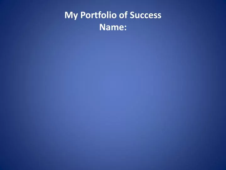 my portfolio of success name
