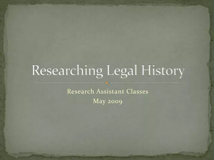 researching legal history