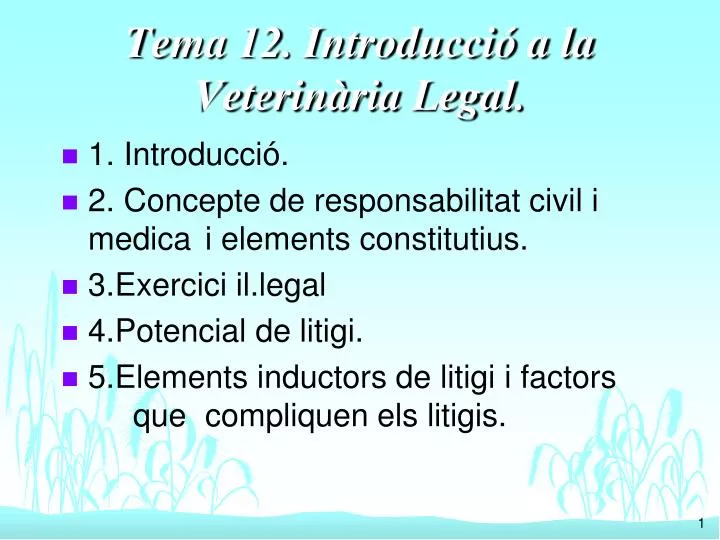 tema 12 introducci a la veterin ria legal