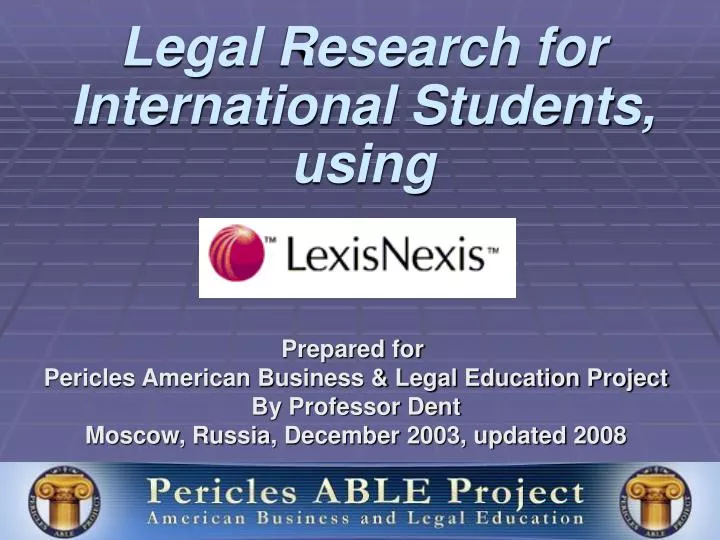 legal research for international students using