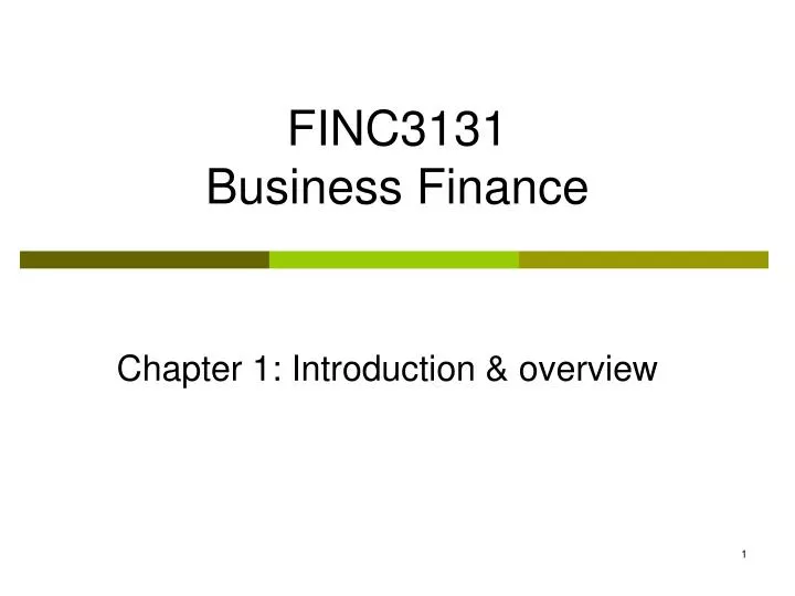 finc3131 business finance