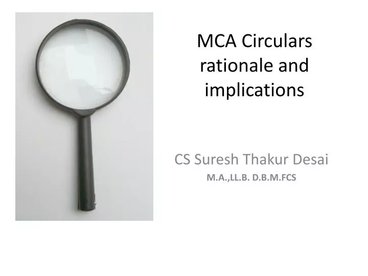 mca circulars rationale and implications