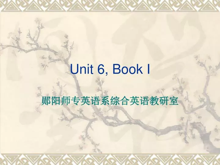 unit 6 book i