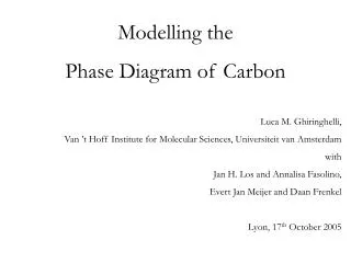 Modelling the Phase Diagram of Carbon
