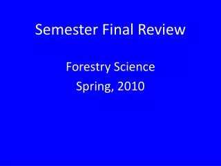 semester final review