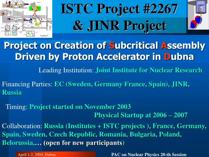 istc project 2267 jinr project