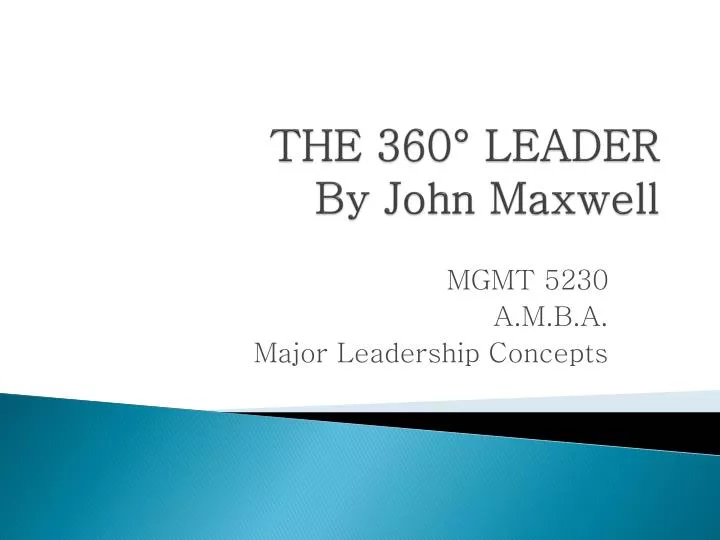 the 360 leader by john maxwell