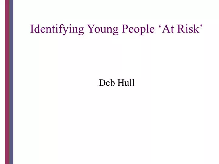 identifying young people at risk