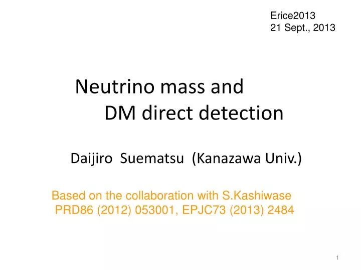 neutrino mass and dm direct detection