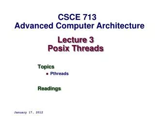 Lecture 3 Posix Threads