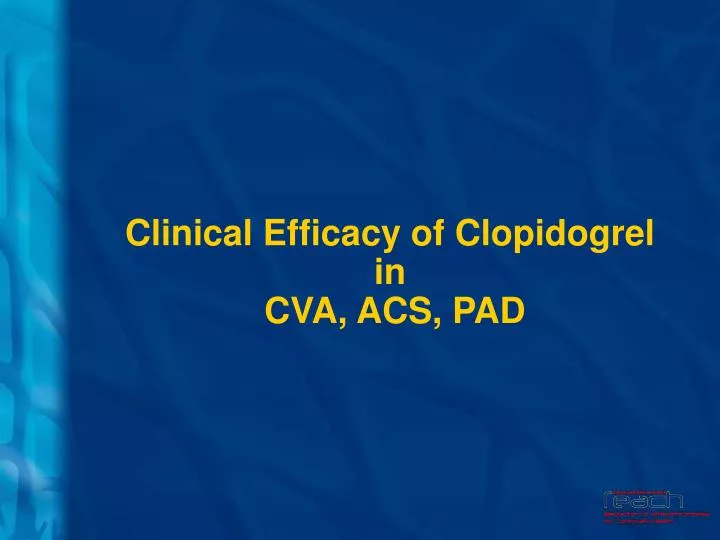 clinical efficacy of clopidogrel in cva acs pad