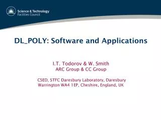 DL_POLY: Software and Applications