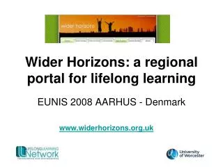 Wider Horizons: a regional portal for lifelong learning