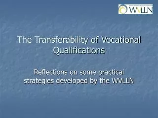The Transferability of Vocational Qualifications