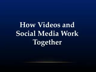 How Videos and Social Media Work Together