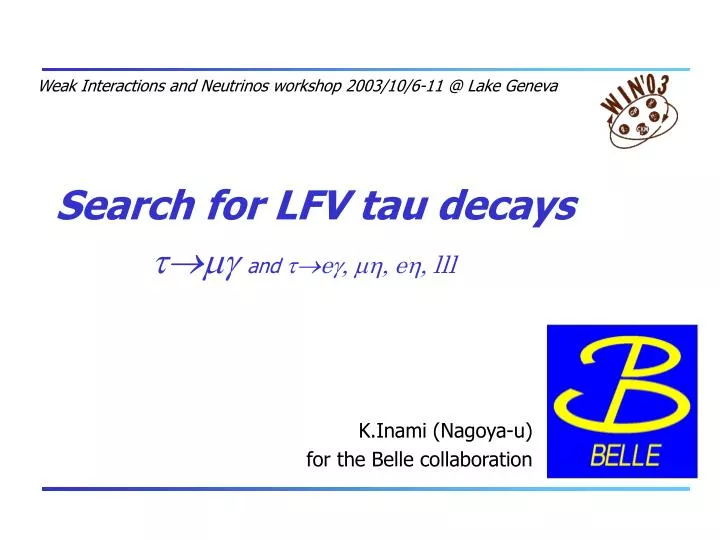search for lfv tau decays