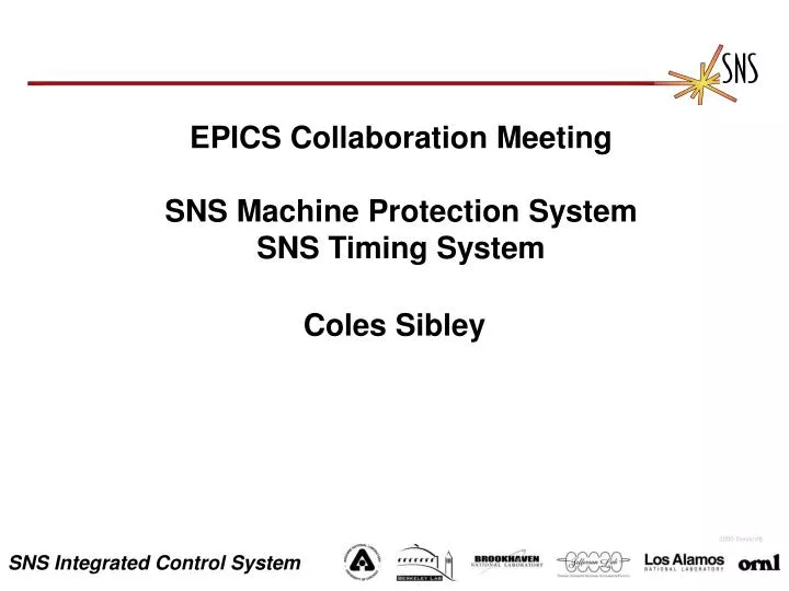 epics collaboration meeting sns machine protection system sns timing system