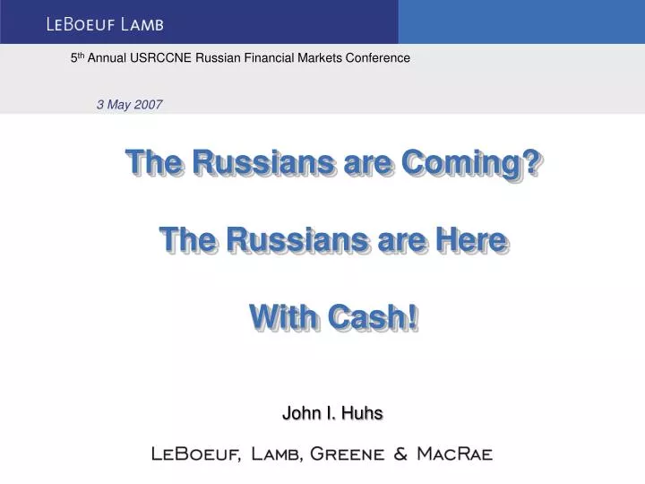 5 th annual usrccne russian financial markets conference
