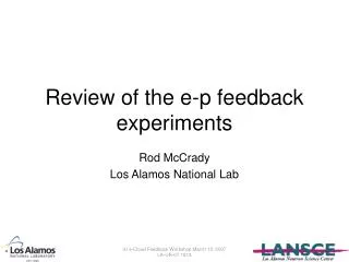 Review of the e-p feedback experiments
