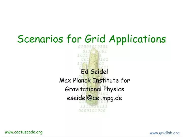 scenarios for grid applications
