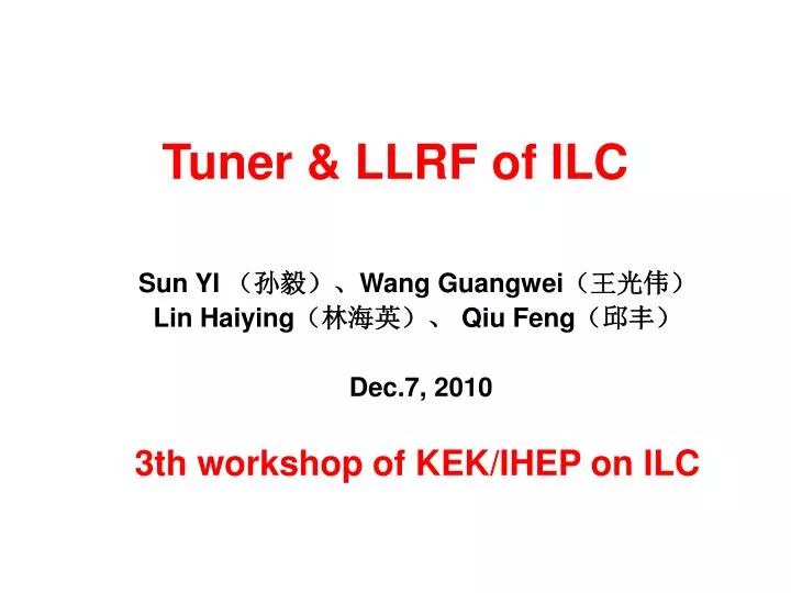 tuner llrf of ilc