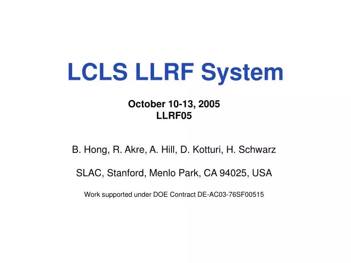 lcls llrf system