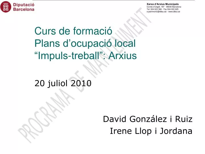 curs de formaci plans d ocupaci local impuls treball arxius