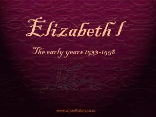 Elizabeth l The early years 1533-1558
