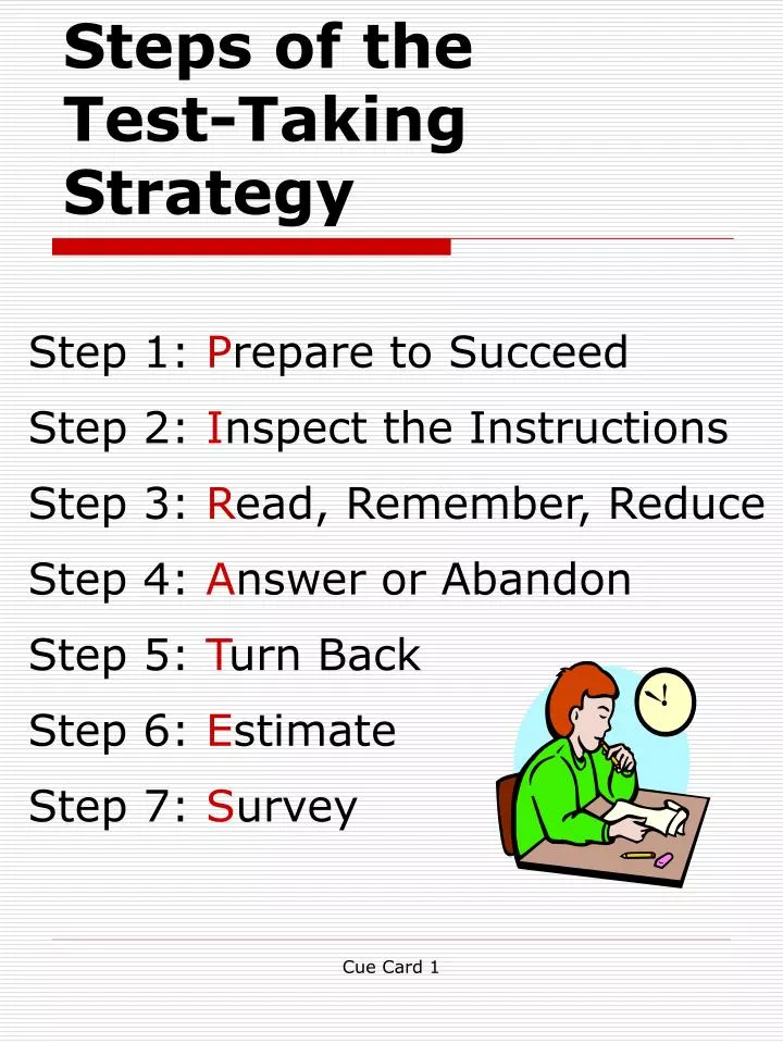 steps of the test taking strategy