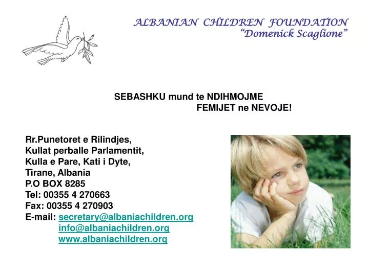 albanian children foundation domenick scaglione