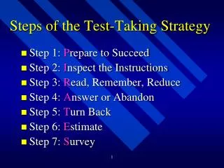 Steps of the Test-Taking Strategy