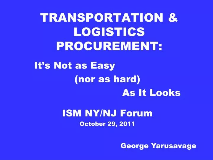 transportation logistics procurement