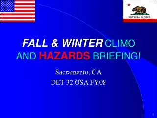 FALL &amp; WINTER CLIMO AND HAZARDS BRIEFING!