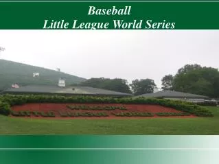 Baseball Little League World Series Age 10 -12